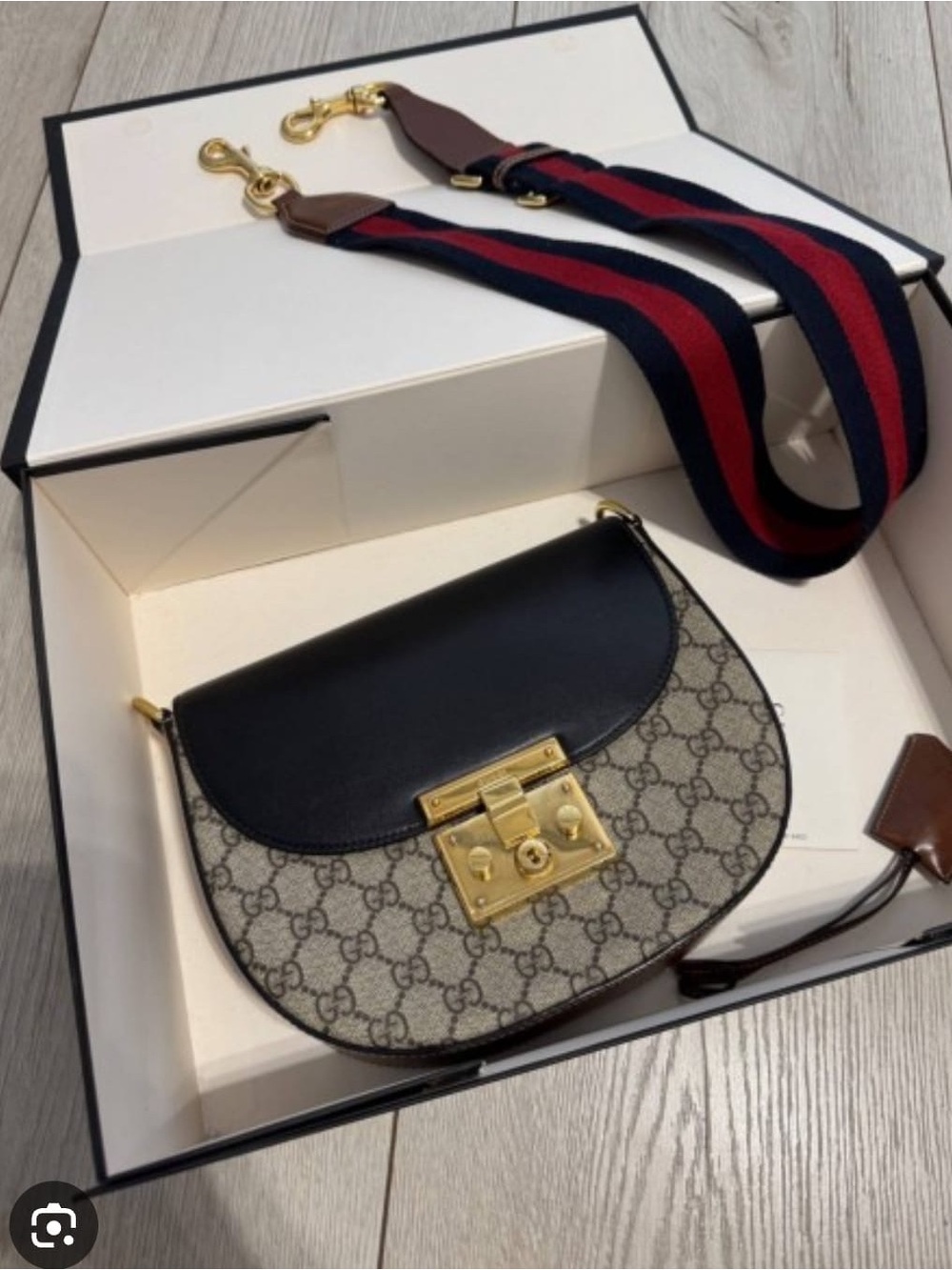 Gucci GG Padlock Saddle Messenger Bag